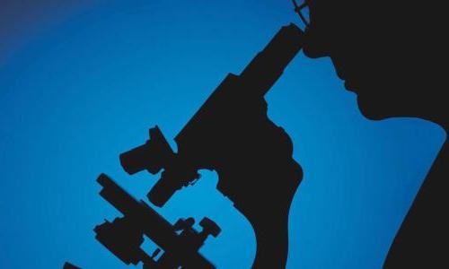 microscope in silhouette